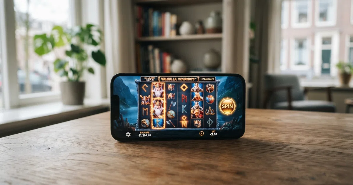 Verschillende Megaways-gokkasten getoond op het scherm van een Nederlands online casino met de kenmerkende variabele rollen zichtbaar