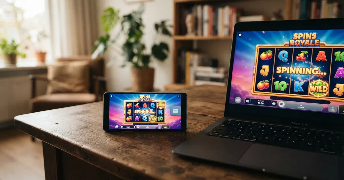 Een smartphone met het AstroPay-logo naast een laptop met een open online casino-interface