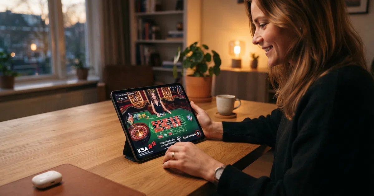 Overzicht van legale Nederlandse online casino's met KSA-vergunning op een laptopscherm