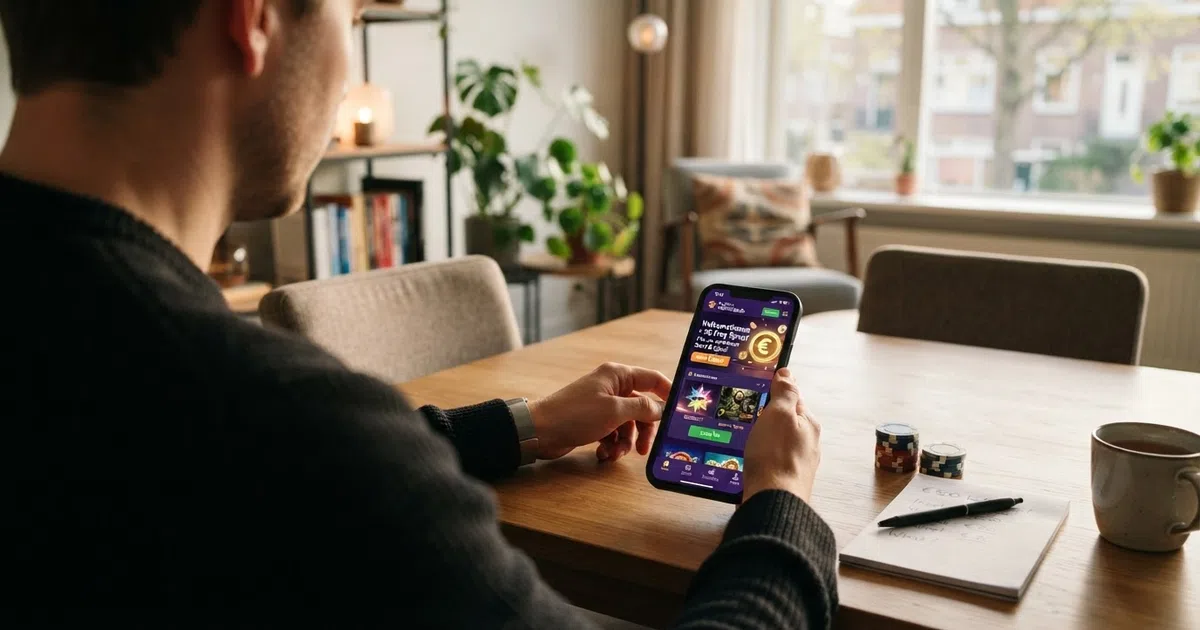 Een computerscherm toont een overzicht van online casino stortingsbonussen met percentages, bonusbedragen en voorwaarden in het Nederlands.