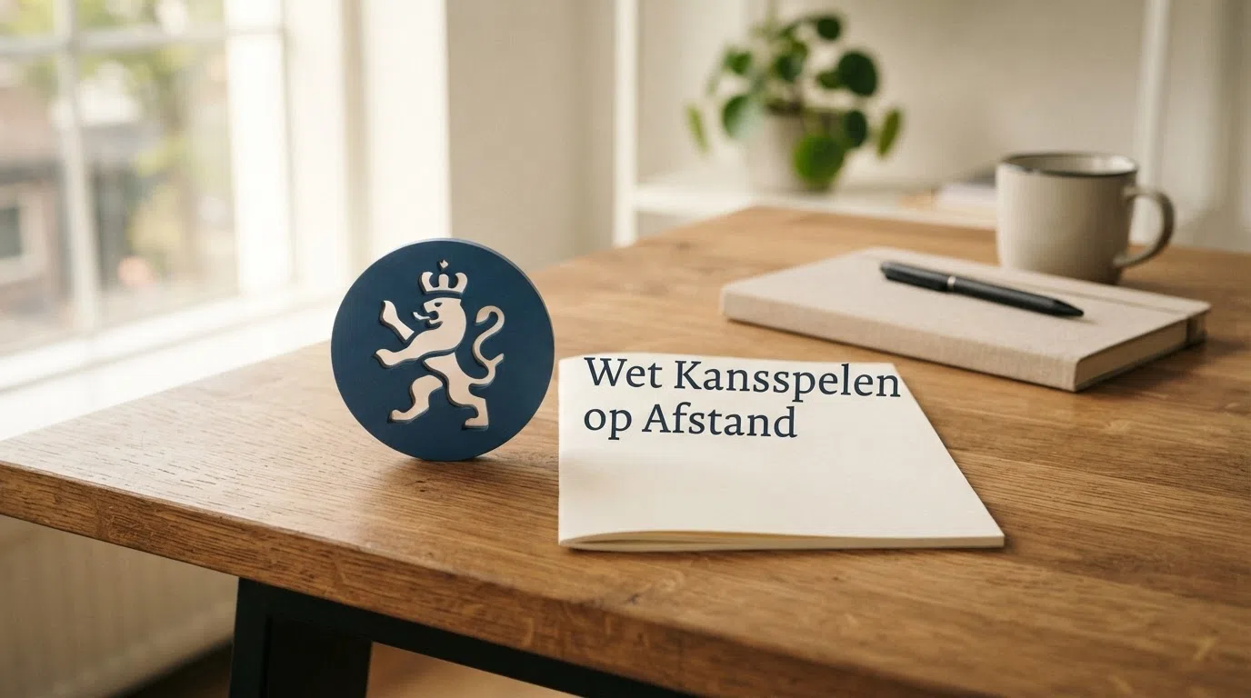 Het logo van de Kansspelautoriteit naast de tekst Wet Kansspelen op Afstand