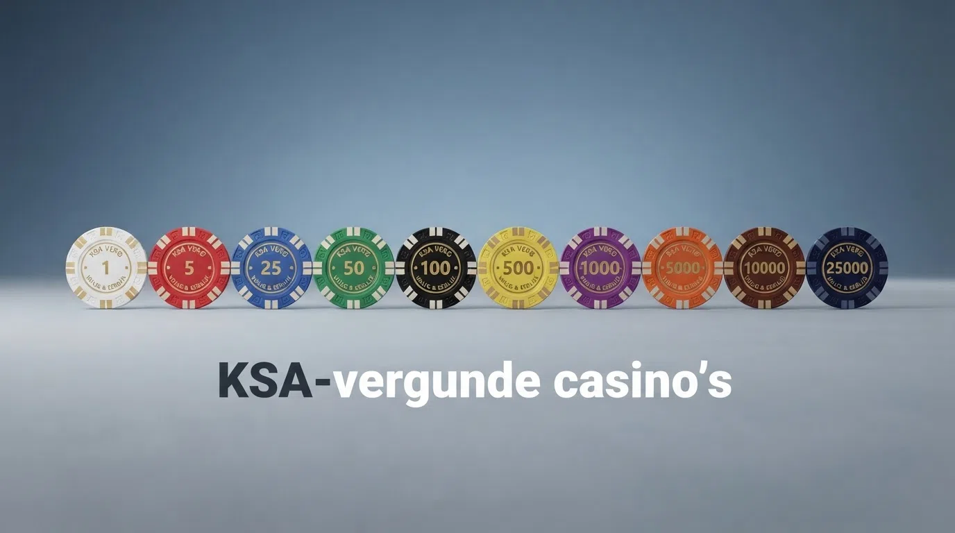 De logo's van de tien besproken KSA-casino's op een rij met hun KSA-vergunningsstatus