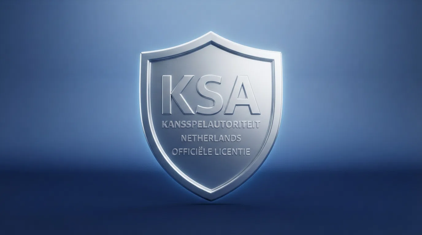 Het logo van de Kansspelautoriteit met de tekst 'Vergunde aanbieders kansspelen op afstand'