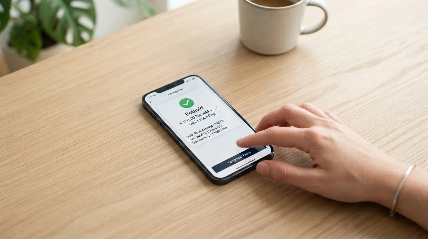 De Revolut-app met een voltooide kaartbetaling en een casino-stortingsbevestiging op dezelfde telefoon