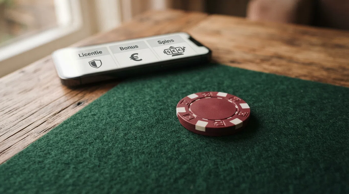 Vergelijkingstabel van de tien beste buitenlandse casino's met kolommen voor licentie, welkomstbonus, free spins en inzetvereiste
