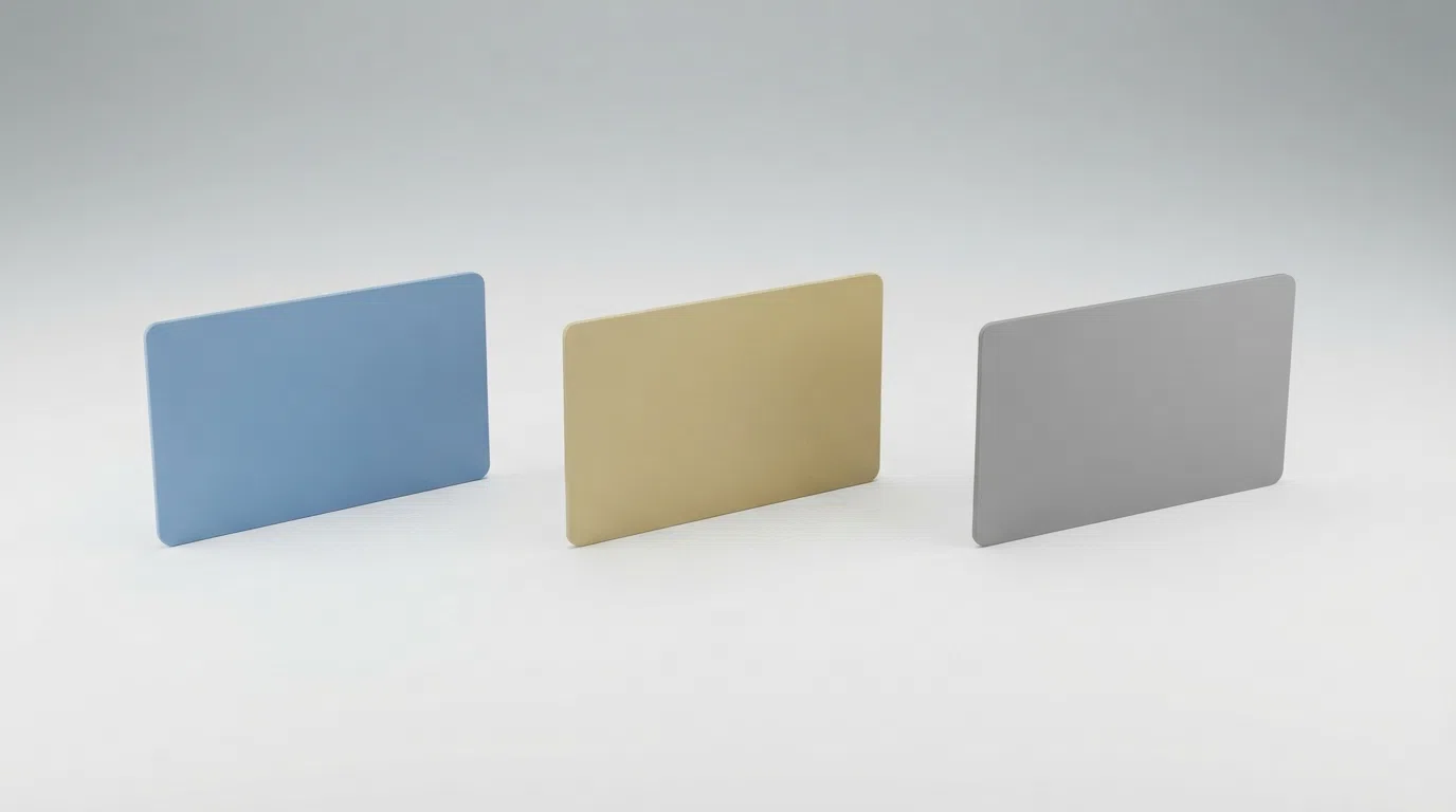 Drie Visa-betaalkaarten — Debit, Credit en Prepaid — naast elkaar op een wit oppervlak met labels
